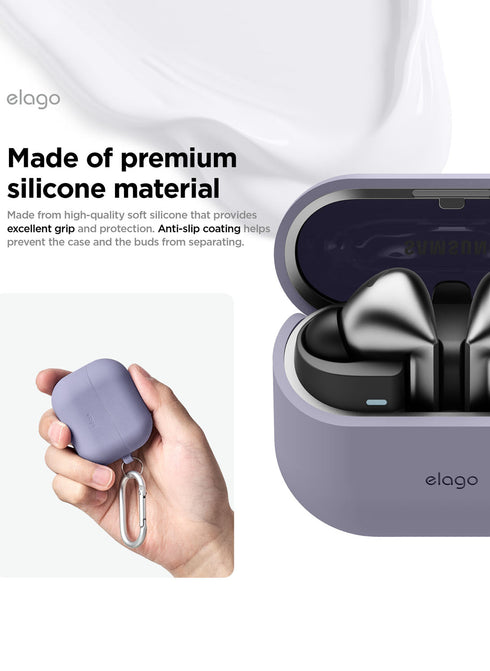elago Samsung Galaxy Buds 3 / 3 PRO Case Silicone Hang with Carabiner